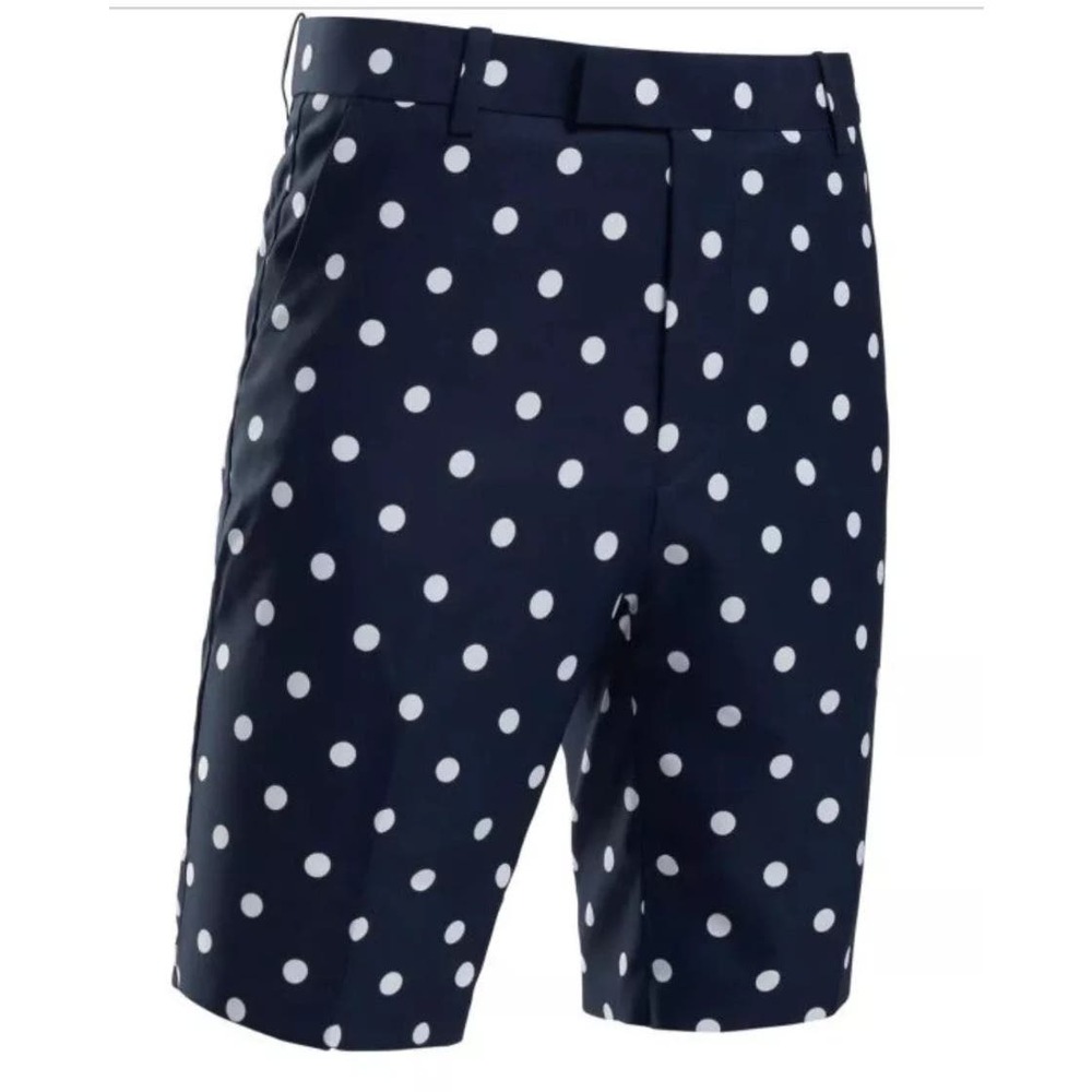 G/FORE Navy Blue Polka Dot Flat Front Men's Golf Shorts
